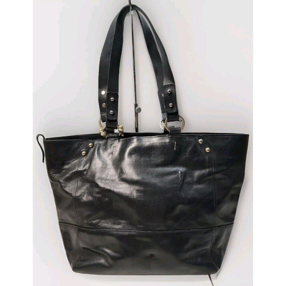 ARIAT LARGE BLACK SMOOTH LEATHER TOTE HORSE ACCENT MADE IN USA